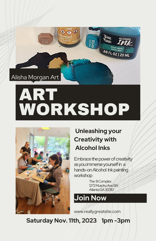 Alcohol Ink on Canvas Workshop November 11th, 2023