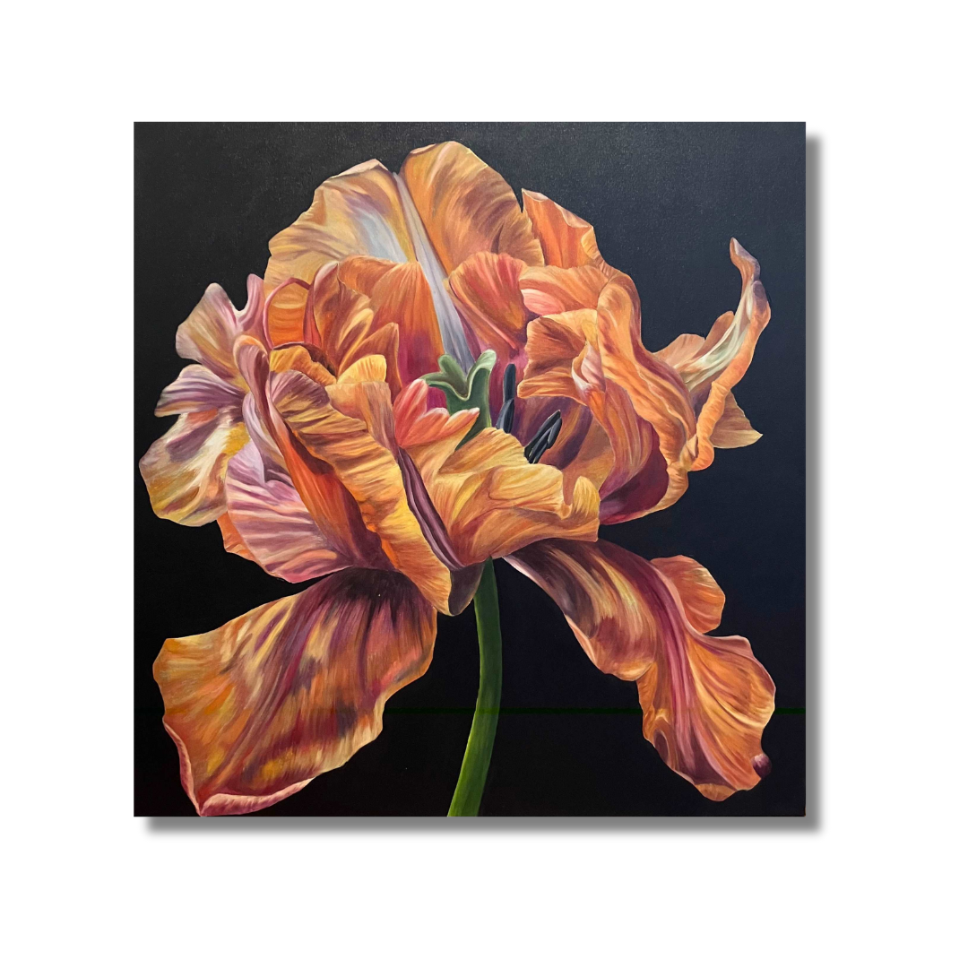 "Velvet Flames" Oil painting 36x36