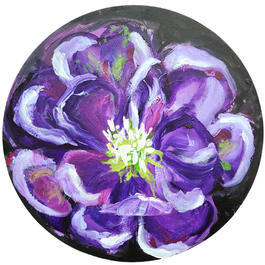 Hellebores North Star Abstract - 18" round