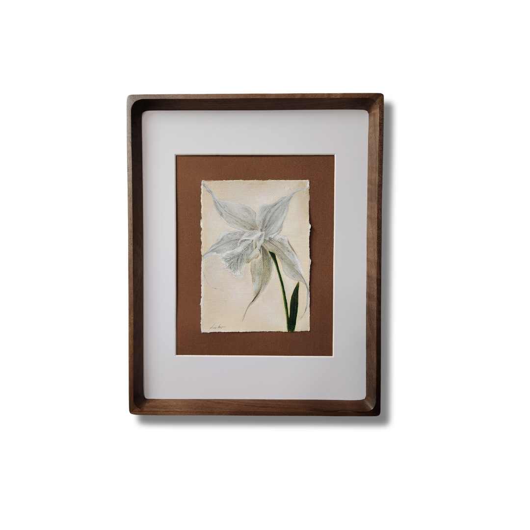 "Ghost Orchid" oil painting on cold pressed paper 5"x7"