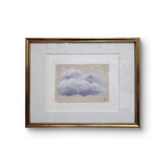 Lavender Sky – Original 5x7 Oil on Paper Cloud Painting (Framed)