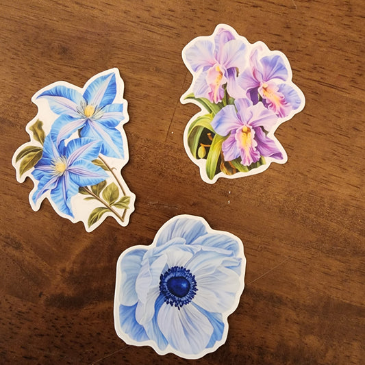 Set of 3 Floral Stickers — Refuse to Fade Collection
