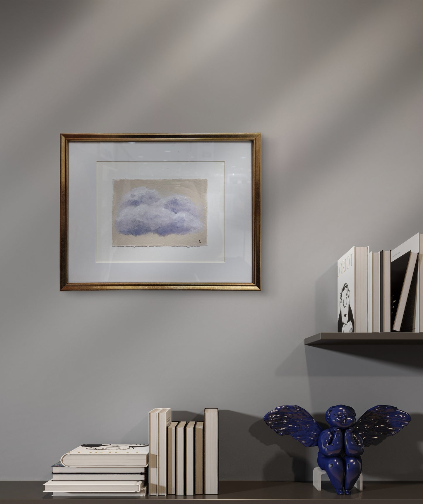 Lavender Sky – Original 5x7 Oil on Paper Cloud Painting (Framed)