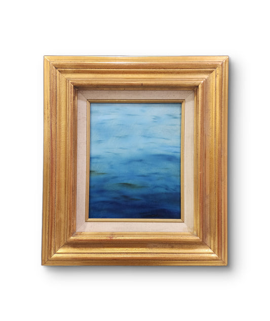 Water, Held in Memory – Original Blue Lake Oil Painting (8x10, Framed)