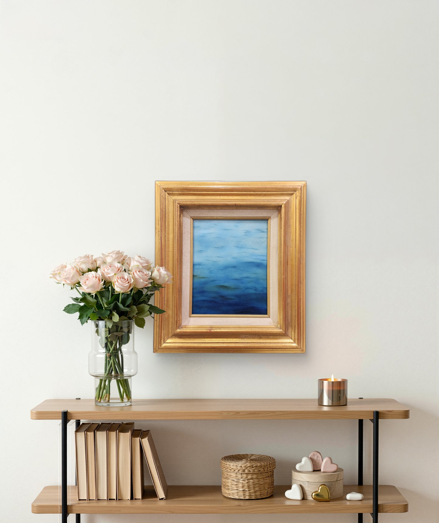 Water, Held in Memory – Original Blue Lake Oil Painting (8x10, Framed)