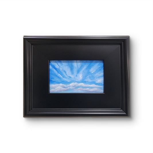 Open Horizon – 4x6 Original Oil Cloud Painting (Framed)
